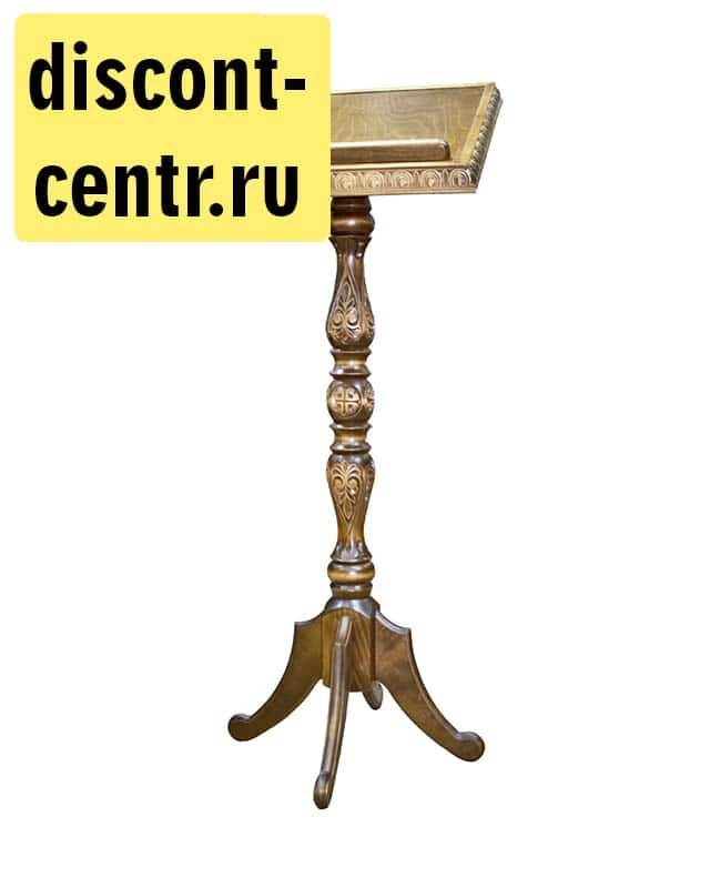 Wooden lectern on one leg, carved, from pine, linden, oak veneer, mdf, with hand carving, DA000011