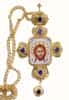 Pectoral cross No. 26, archpriest, brass, gilding, print, violet inserts, colored enamel, chain, box 2.10.0340lp-2/1lp, 2.7.0201lp (6067718)