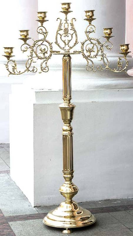 Menorah altarpiece, brass large