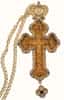 Pectoral cross No. 17, archpriest, brass, gilding, wooden insert, with chain, lilac vst, 2.10.0420lp-13/1lp, 2.7.0201lp (6067706)