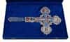 Altar cross brass No. 13, with silvering, with dies, with a blue insert, in a box 2.7.1842l-2 (6072611)