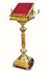 Temple brass lectern, &quot;With brackets for candles&quot;, on a column, with a fabric top, with cast elements (8, No. 7)