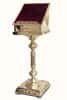 Temple brass lectern, &quot;With a drawer&quot;, on a column, with a fabric top, with cast elements (4, No. 9)