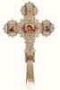 Крест напрестольный латунный № 7, с позолотой, с финифтью, красная вставка, 2.7.1562лп (6065133)